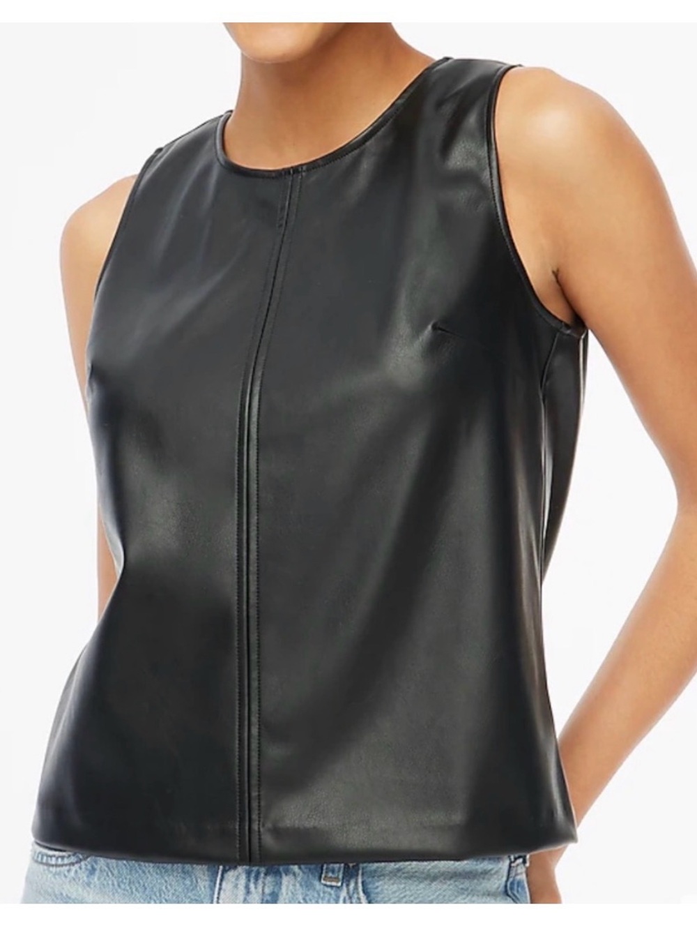 J. Crew Black Faux Leather Sleeveless Tank